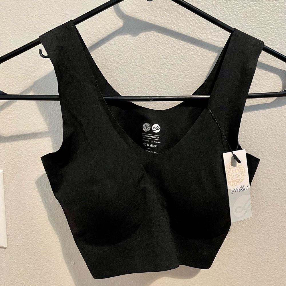 NWT Kindred Bravely Ultra Comfort Smooth Lounge Bra Black Medium